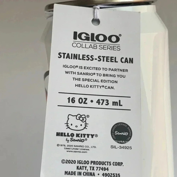 Sanrio Hello Kitty CoolerTumbler Can Stainless Steel Igloo 16 oz New - Picture 8 of 8